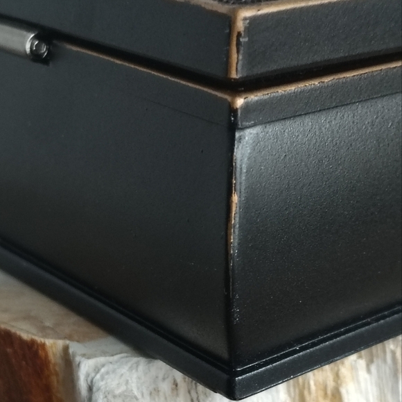 Religious Jewelry Box Chest Glass Top Velvet Lining Trinket Box Philippians 4:13 - Picture 6 of 16